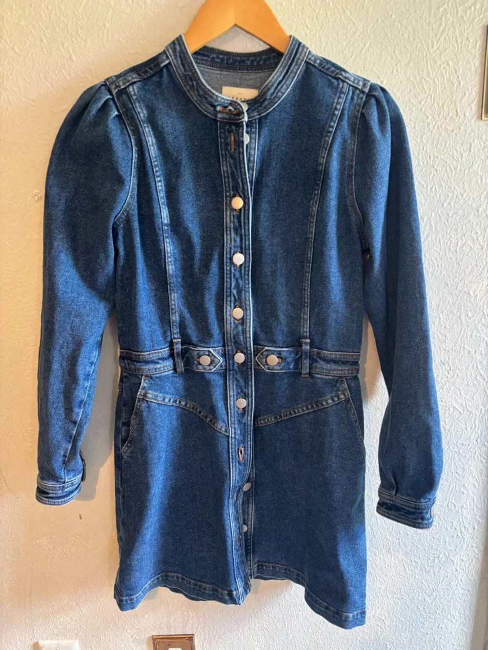 Sézane Blue Denim Shirt Dress NWT size 40 - Picture 3 of 7